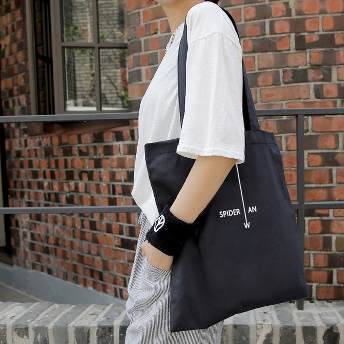 韓国風シンプルアルファベットズック男女兼用カジュアルトートバッグ