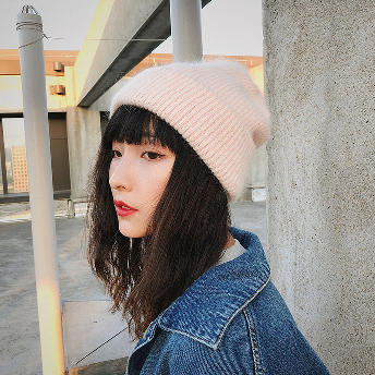 無地かわいい韓国７色シンプルニット帽