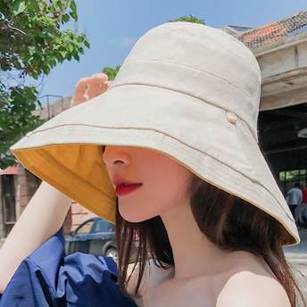 韓国系ファッション出掛け紫外線対策ケア小物帽子