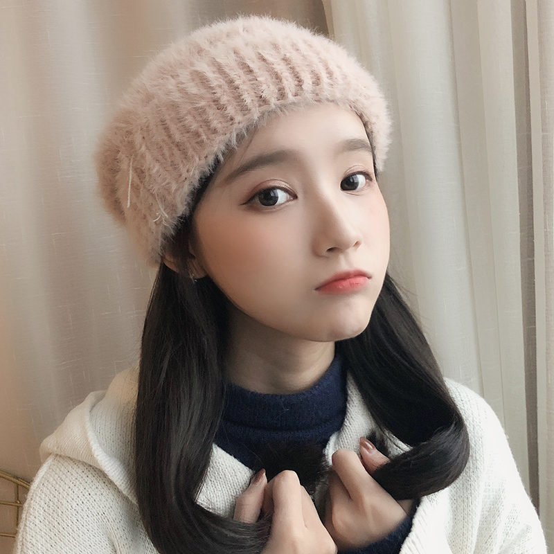 スエード生地秋冬韓国ファッション人気キュート帽子