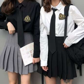 【単品注文】韓国スタイリッシュ学園風シャツ【単品注文】シンプル学生気質アップスカート