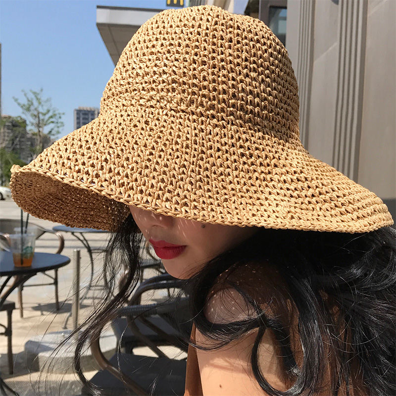 草編み春夏韓国ファッション人気帽子