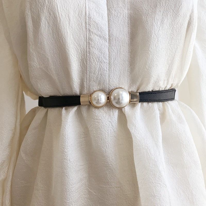ファッションレトロな雰囲気シンプルスウィート真珠金属飾りベルト