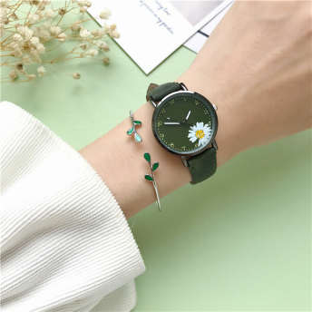 超人気商品 ファッション 清新 韓国系 小さなヒナギク プリント 雛菊 腕時計