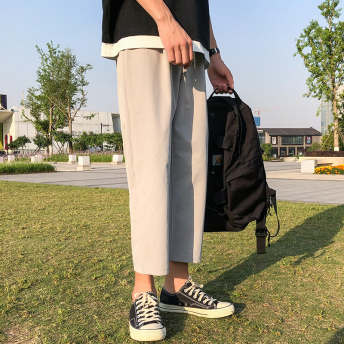 薄手 合わせやい ゆたっり 夏 シンプル 原宿 清涼 韓国ファッション 涼しい メンズパンツ