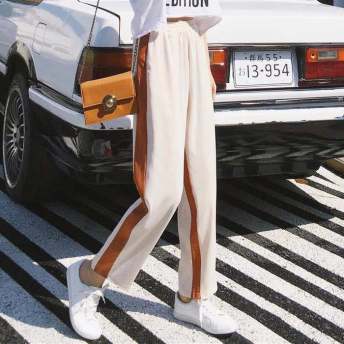 韓流 ファッション ルーズ サイズ ストレート デザイン 脚細く 通販 オススメ カジュアルパンツ