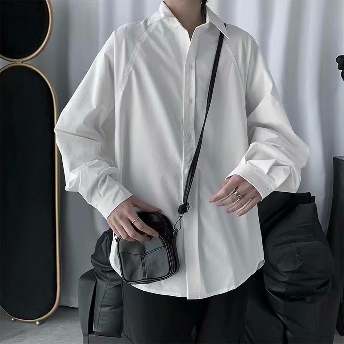 韓国ファッション シンプル カジュアル 無地 人気商品 合わせやすい クール 原宿 メンズシャツ
