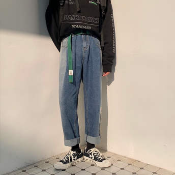 デニム ゆったり ストリート 韓国ファッション カジュアル シンプル メンズパンツ