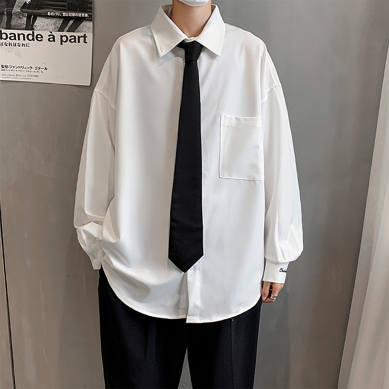 無地 poloネック 人気 シンプル カジュアル 韓国ファッション メンズシャツ Dwstyle