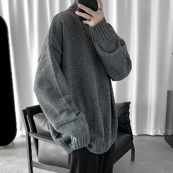 ゆたっり 無地 人気 シンプル カジュアル 韓国ファッション メンズニットセーター