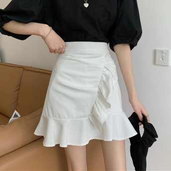 優しい雰囲気 レトロ スウィート 韓国系 フリル ギャザー飾り スカート