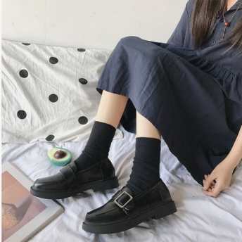 韓国の人気爆発 韓国通販 カジュアル 森ガール 丸トゥ 履きやすい 美脚 ローヒールパンプス