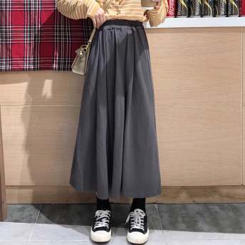 女子マスト エレガント レトロ スウィート フェミニン 韓国系 ギャザー飾り 秋冬 スカート