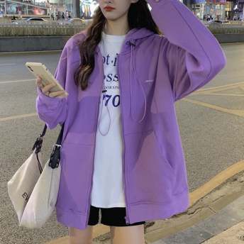 女性大人気 韓国通販 スポーツ シンプル カジュアル 多色展開 長袖 ジッパー フード付き ジャケット