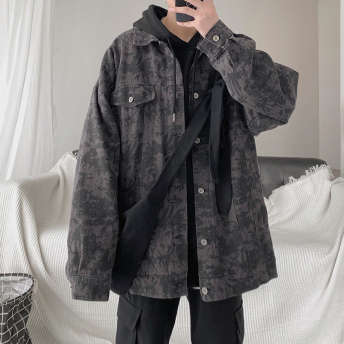 韓国系 ファッション ストリート系 長袖 シングルブレスト カモフラ 折り襟 M-2XL メンズジャケット イケてる メンズアウター