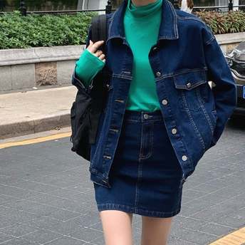 「単品注文」 韓国系 ファッション 個性 デニム ジャケット 「単品注文」 カジュアル ハイウエスト ミニスカート 上下セットアップ
