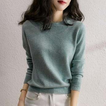 韓国系 レーディス ファッション 無地 気質よい 着瘦せ ストリート系 可愛い ニットセーター