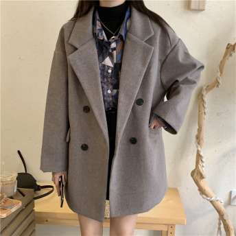 韓国通販 カジュアル 着痩せ ゆったり プリント 合わせやすい 長袖 コート