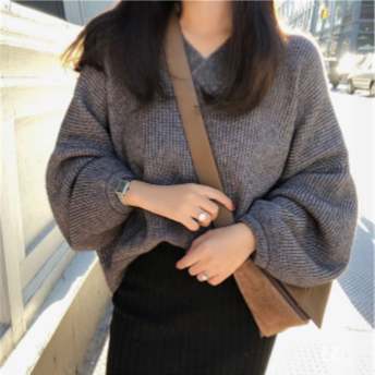 プルオーバー アルファベット 韓国系 長袖 さっぱりイメージ 清新 ストリート系 可愛い セーター