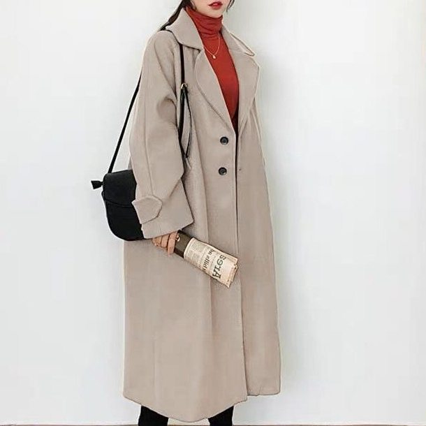 韓国の人気爆発 韓国通販 3色 オススメ レディース 好感度100％ 無地 シングルブレスト 長袖 コート