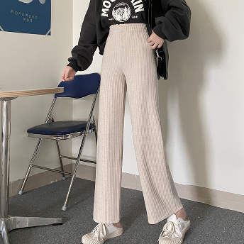 人気爆発中 シンプル ファッション 韓国系 キャンパス ボウタイ ハイウエスト 冬 カジュアルパンツ