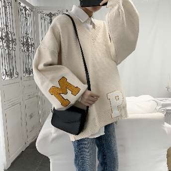質感のいい 暖かい感じ カジュアル プルオーバー プリント Vネック 長袖 メンズセーター ハンサム メンズトップス