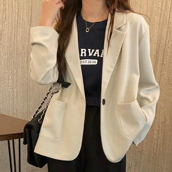 インスタグラム超人気 韓国通販 オススメ 通勤/OL カジュアル シンプル 長袖 折襟  シングルブレスト スーツジャケット