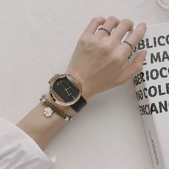 韓国の人気爆発 カジュアル ファッション クォーツ時計 ラウンド 配色縁取り 腕時計