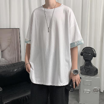 韓国風ファッション 半袖 プルオーバー シンプル ラウンドネック  Tシャツ