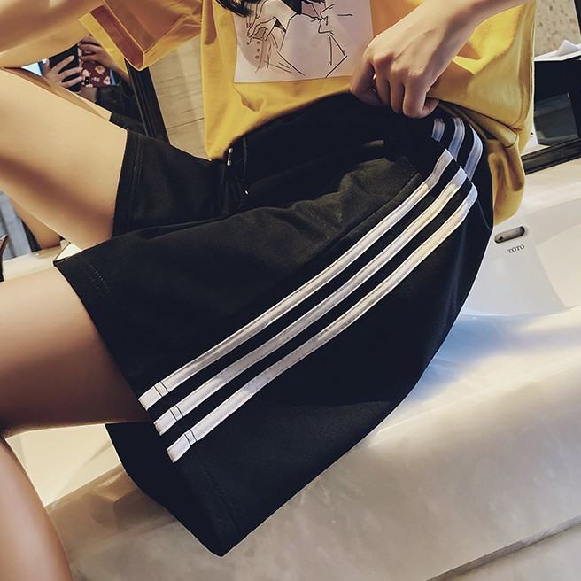 夏新品ファッション韓国風ストライプ柄カジュアルハイウエストショートパンツ