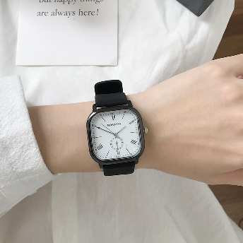 大活躍 ファッション シンプル 配色 スクエア 合成皮革 腕時計