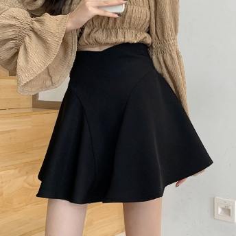 着心地良い 韓国系 シンプル ファッション 無地 Aライン 秋冬 ショート丈 スカート