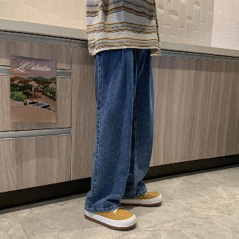 韓国風ファッション 一番安い新作 シンプル レギュラー丈  無地 S-4XL メンズジーンズ