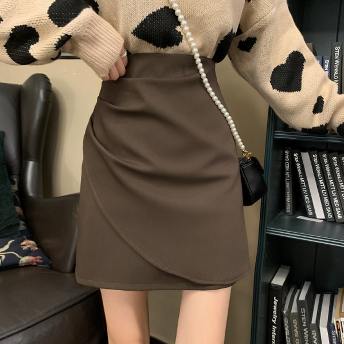 大人の定番 韓国系 フェミニン カジュアル ギャザー飾り Aライン スカート