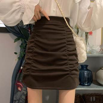 大人の定番 ストリート系 韓国系 シンプル スウィート Aライン ギャザー スカート