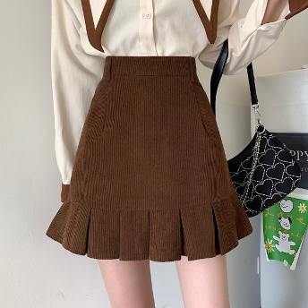 組み合わせやすい 韓国系 スウィート フェミニン Aライン ギャザー 切り替え スカート