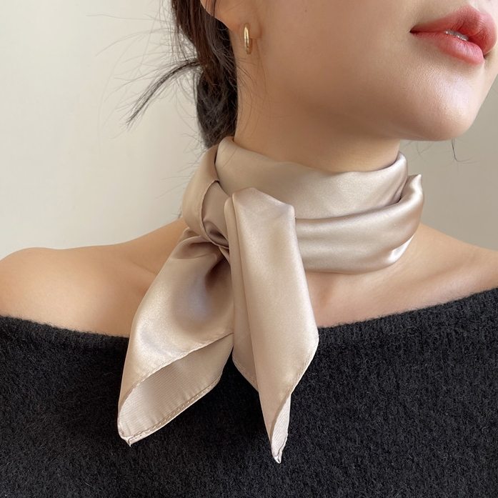 ins超人気  韓国系  おしゃれ 柔らか シンプル ファッション シルクスカーフ
