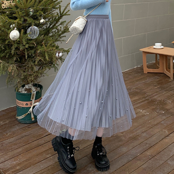 女子マスト 韓国系 ファッション フェミニン Aライン 切り替え 両面兼用 スカート