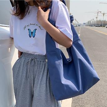 人気を独占中♡ 新品更新 韓国流行 大人気 レディース ナイロン ファスナー 無地 大容量 ハンドバッグ