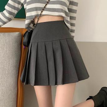魅力的 キャンパス 韓国系 スウィート Aライン ギャザー 切り替え プリーツスカート