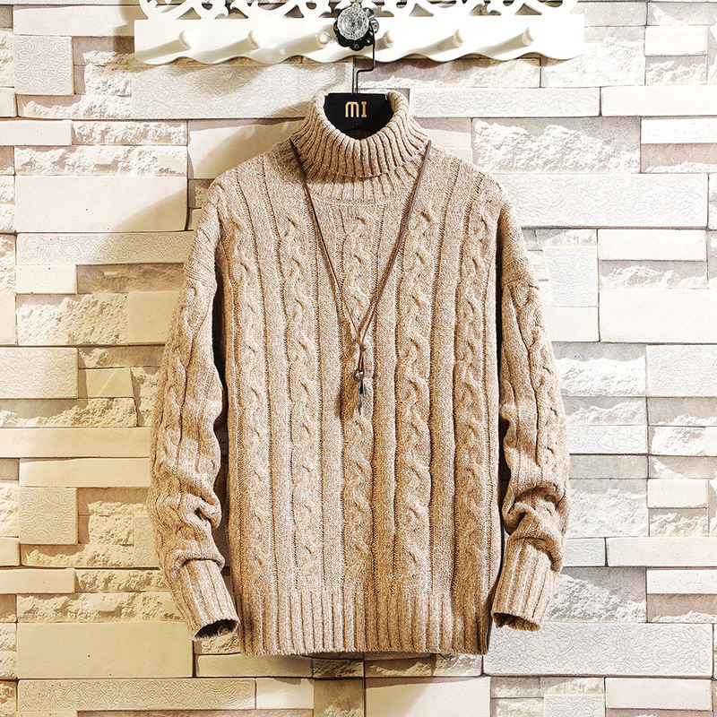 好感度UP 欠かせない 無地 シンプル カジュアル ファッション 秋冬 ハイネック ニット メンズセーター