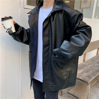 韓国風ファッション ストリート系 長袖  シングルブレスト ジャケット