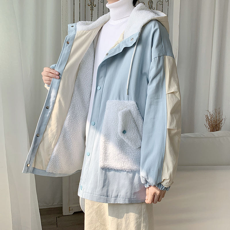 【裏起毛】好感度UP 個性的なデザイン 配色 韓国系 シンプル 長袖 秋冬 メンズジャケット