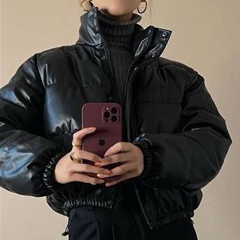 韓国風ファッション OL、通勤 全2色 無地  厚手 ジッパー  ジッパー 冬ダウンコート
