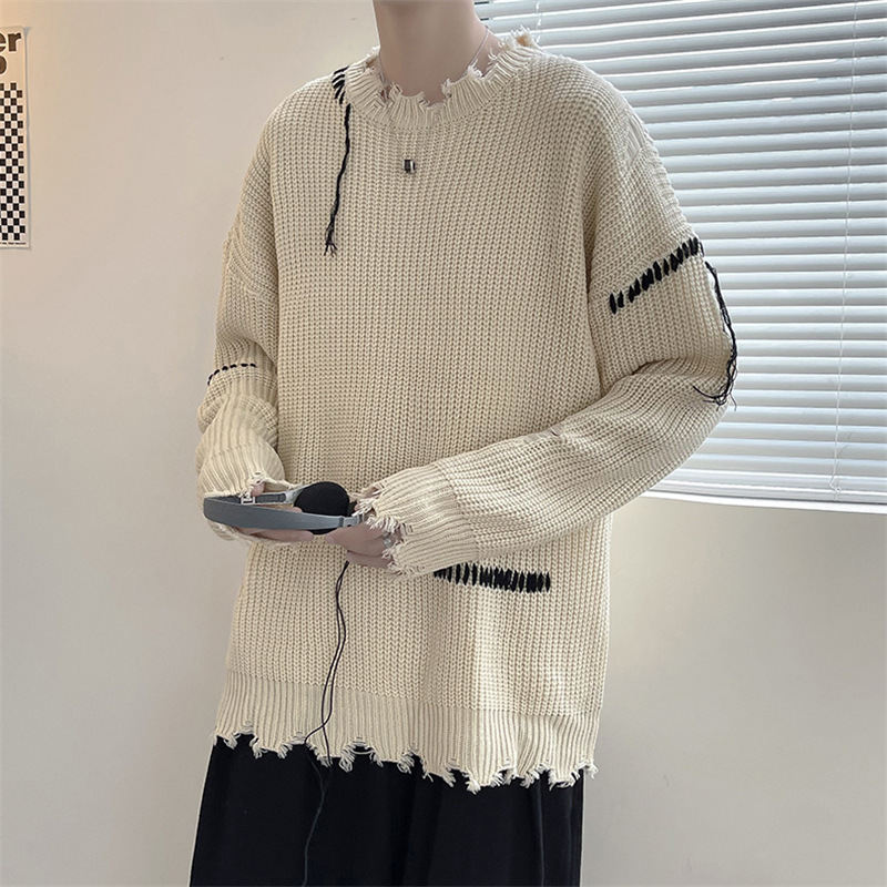 大流行新作 流行の予感 配色 ファッション 韓国系 シンプル 長袖 メンズセーター