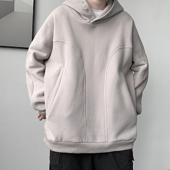 韓国風ファッション 冬コーデ ゆったり型 無地  シンプル メンズ フード付き パーカー