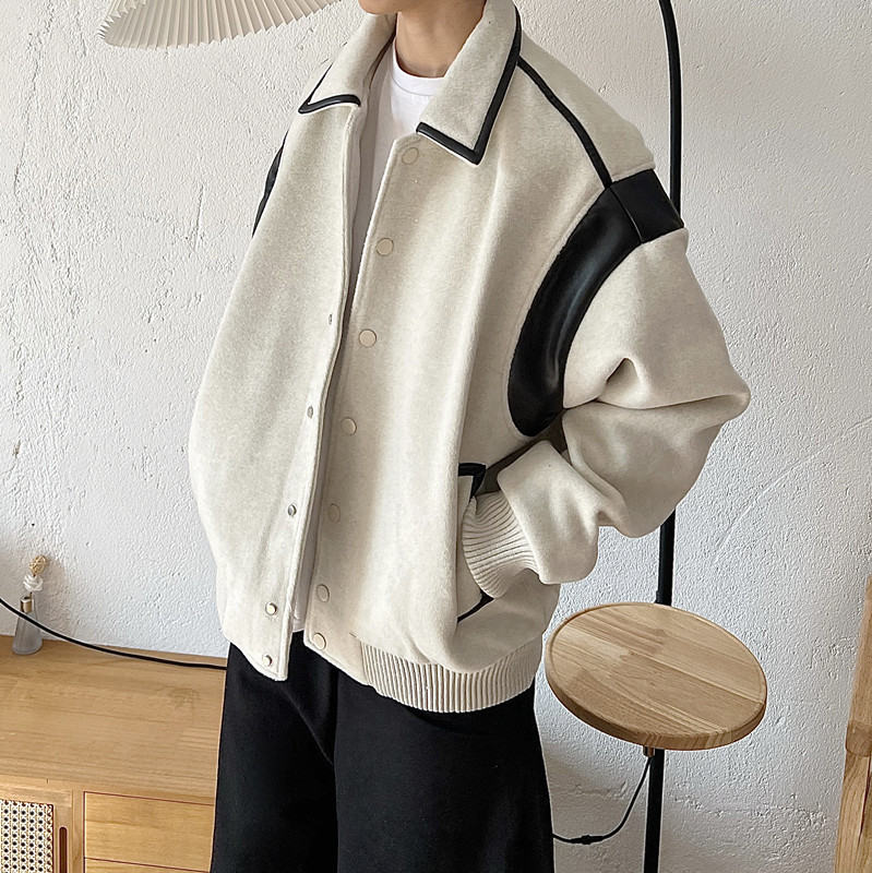 ファッション感満々 新作追加 配色 韓国系 シンプル ファッション 秋冬 メンズジャケット