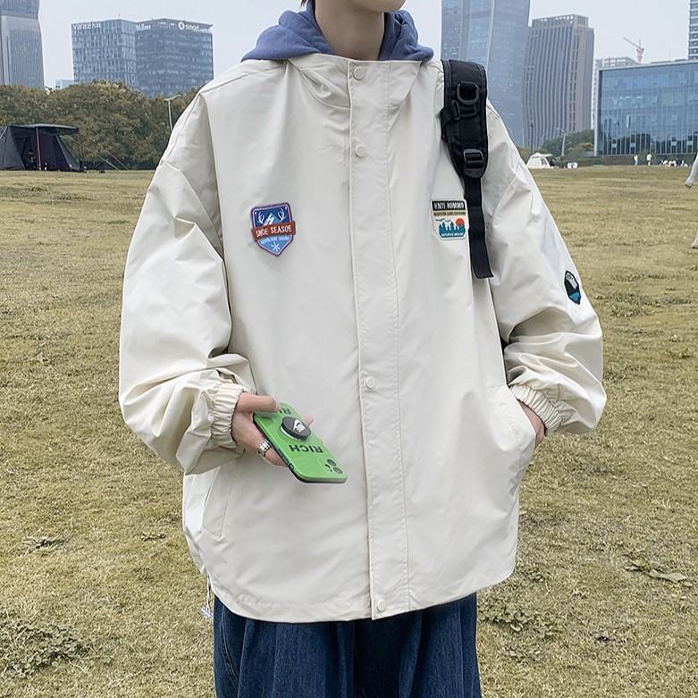 心地よい ユニークなデザイン レイヤード / 重ね着風 配色 韓国系 カジュアル メンズジャケット