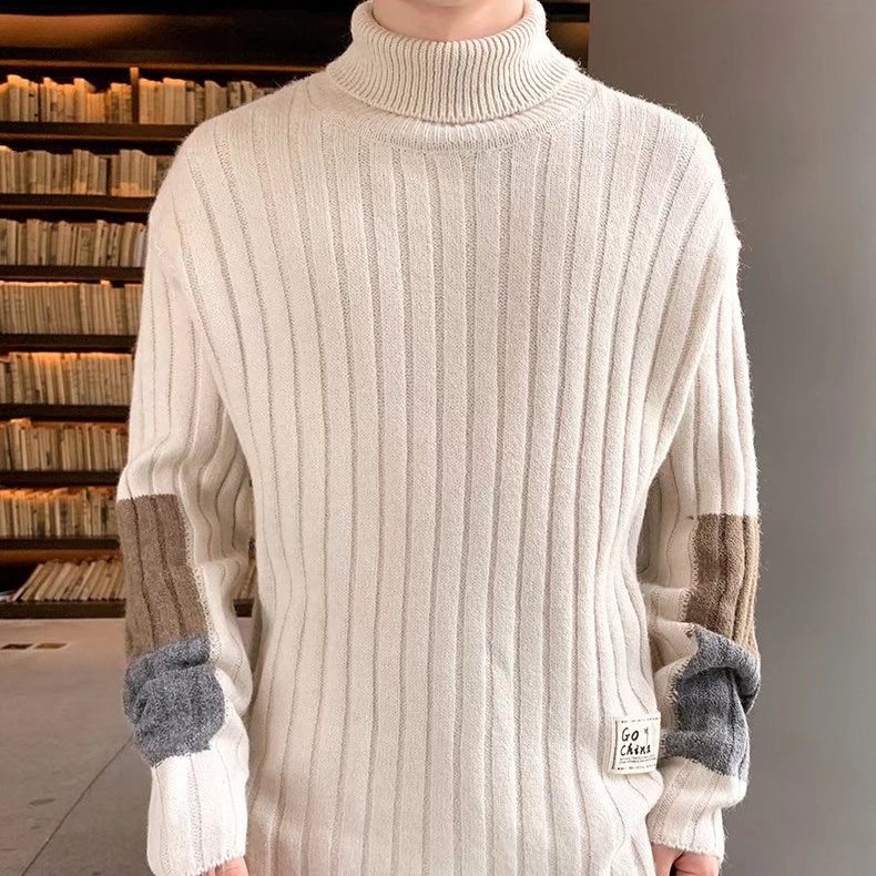 個性的なデザイン 早い者勝ち 配色 韓国系 シンプル 切り替え 秋冬 ニット メンズセーター