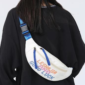 韓国風ファッション ファスナー 配色 アルファベット 軽量 ナイロン 大容量 ショルダーバッグ